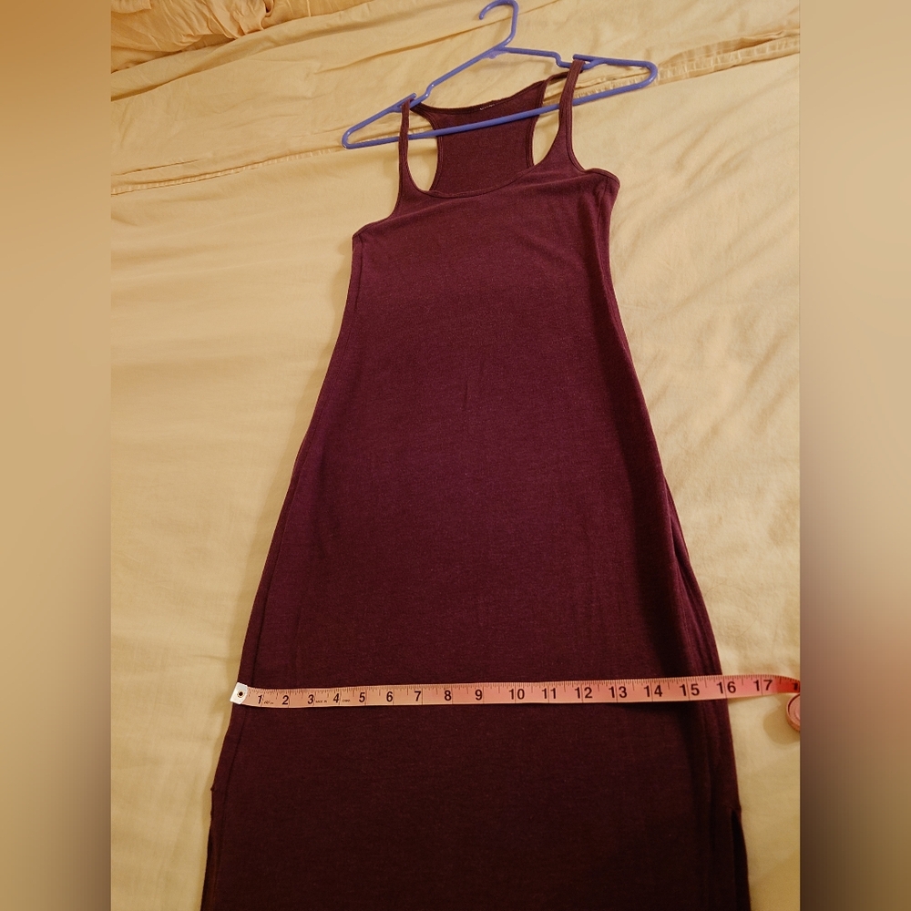 EUC Burgundy LULULEMON Refresh Racerback Tank Maxi Dress 2 / 4, S Soft Stretchy - Picture 7 of 12